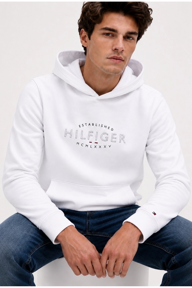 Woven Curve Logo Regular Men's Sweatshirt