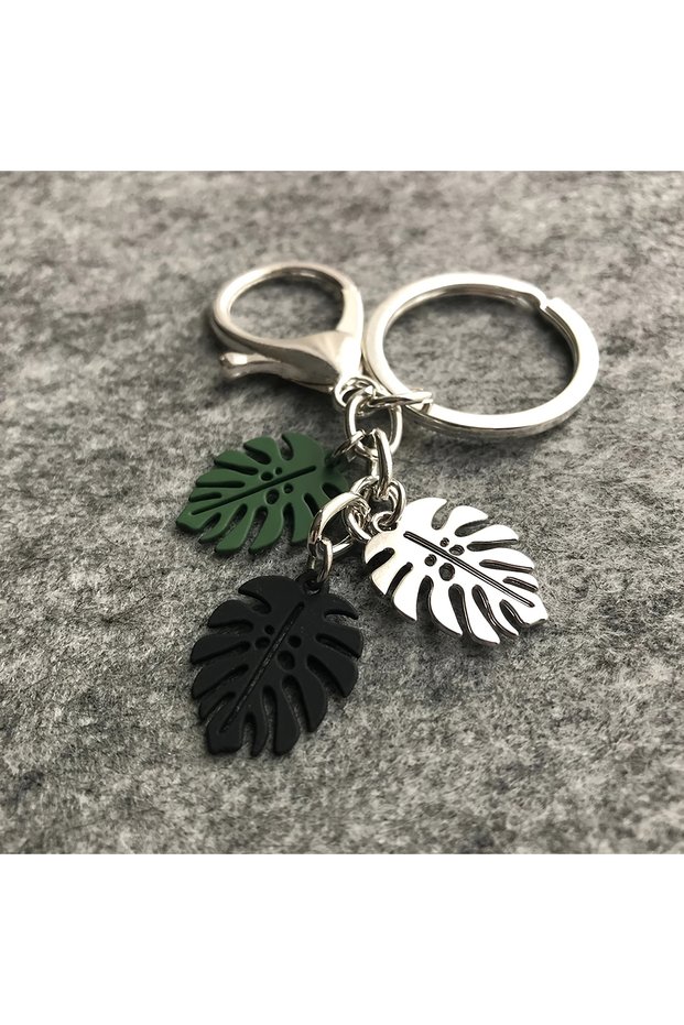B Monstera Keychain, Bag Charm, Anniversary Gifts, Best Friend Gifts, Gift for Him, Valentine's Day