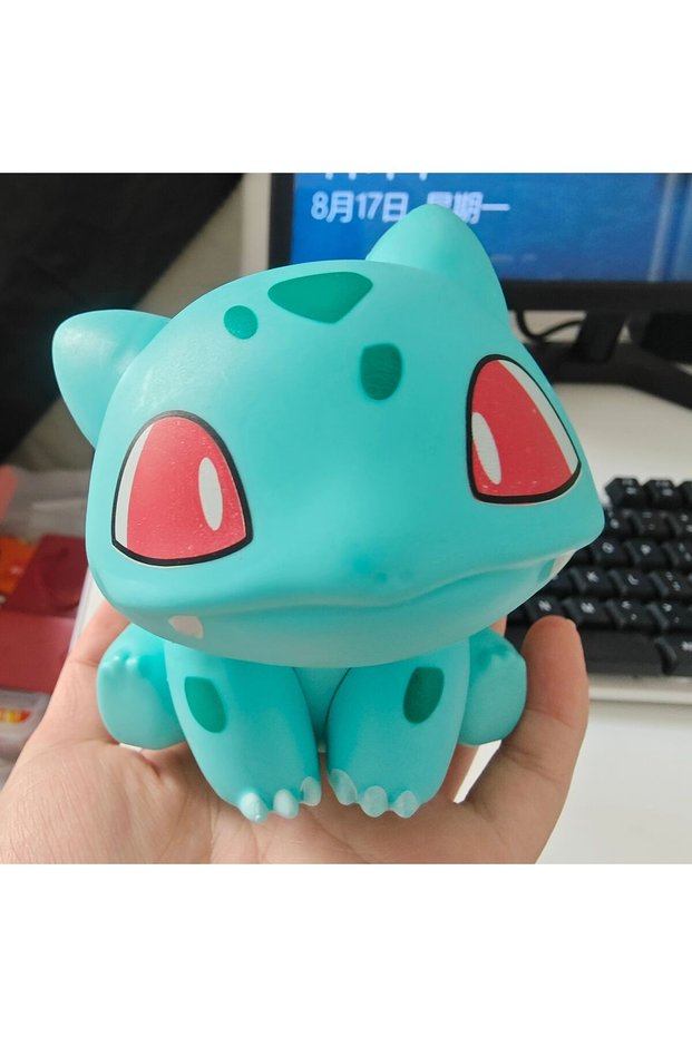 Gold Pokemon Bulbasaur Cute Cartoon Collectible Figure Model Living Room Entrance Desktop Ornament D
