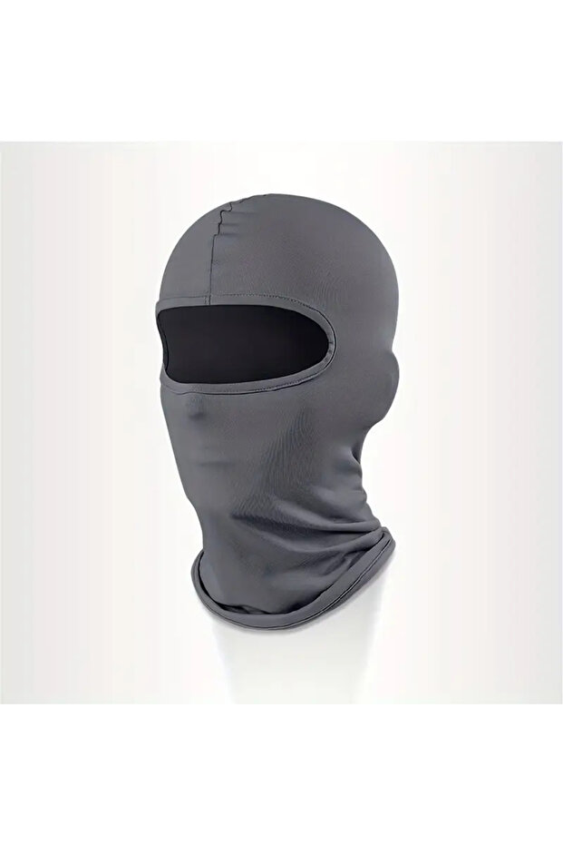 gray Ice Silk Full Face Mask Anti UV Cycling Balaclava Face Mask Breathable Windproof Motorcycle Hea