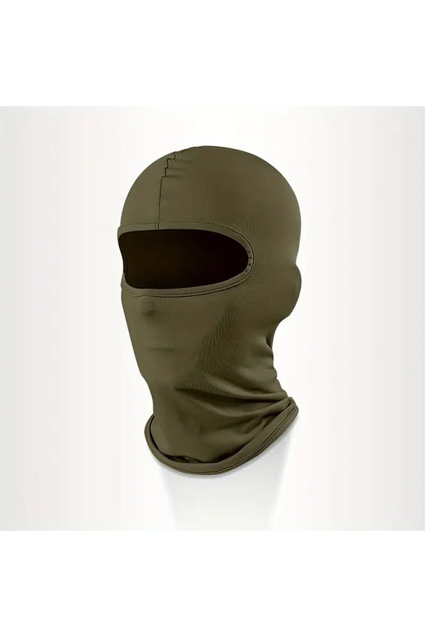 army green Ice Silk Full Face Mask Anti UV Cycling Balaclava Face Mask Breathable Windproof Motorcyc