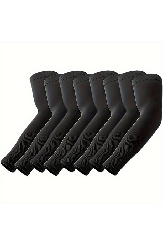 4pairs black 1/4pairs Ice Silk Sleeves Breathable Anti-UV Cycling Running Arm Covers Unisex Elastic
