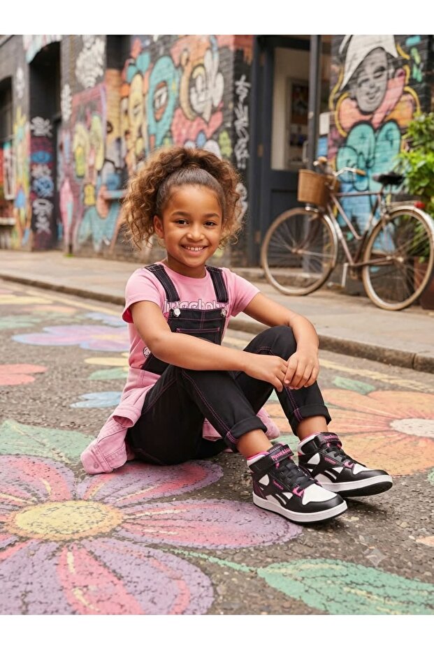 Asero Lite Kds High White-Black Girls' High Sneaker