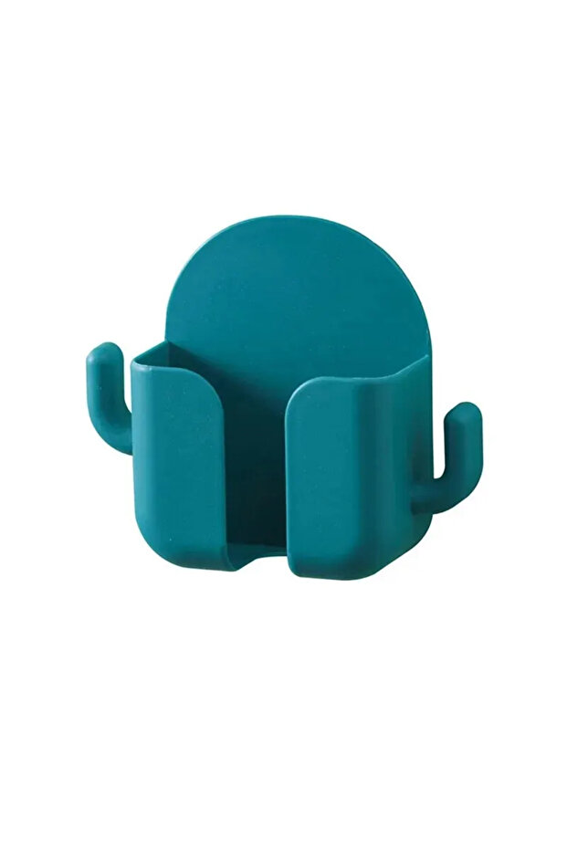 green 1pcs Punch-free Mobile Phone Holder Wall Mount Stand Remote Control Organizer Storage Box Char