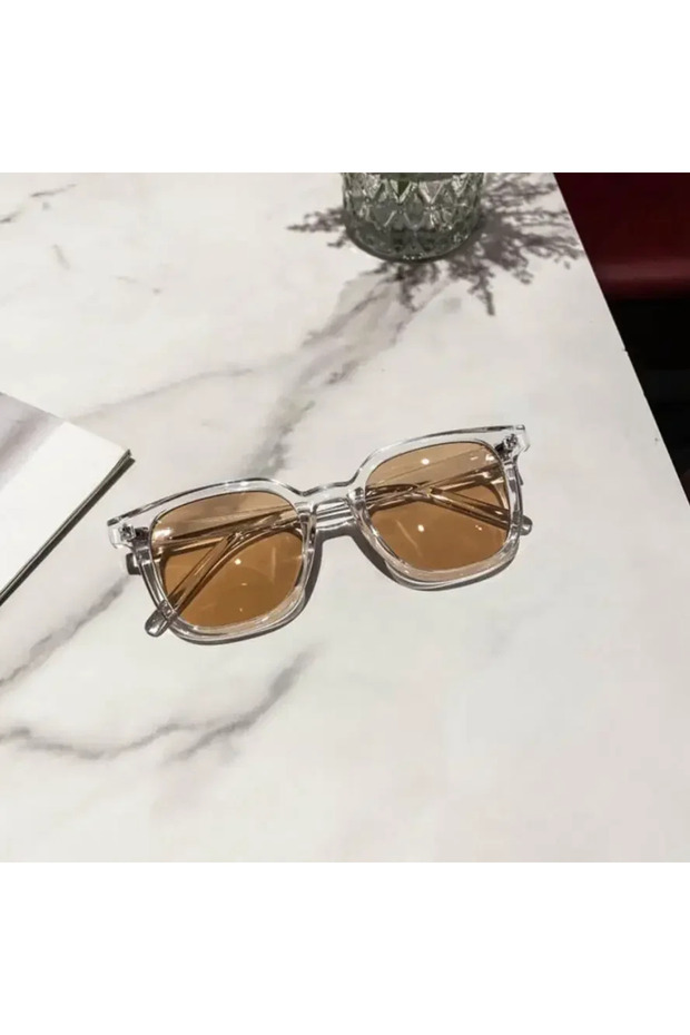 Transparent tea Men Sun Glasses Men Outdoors Fashion Sunglasses Resin Anti-reflective Sunglasses fo