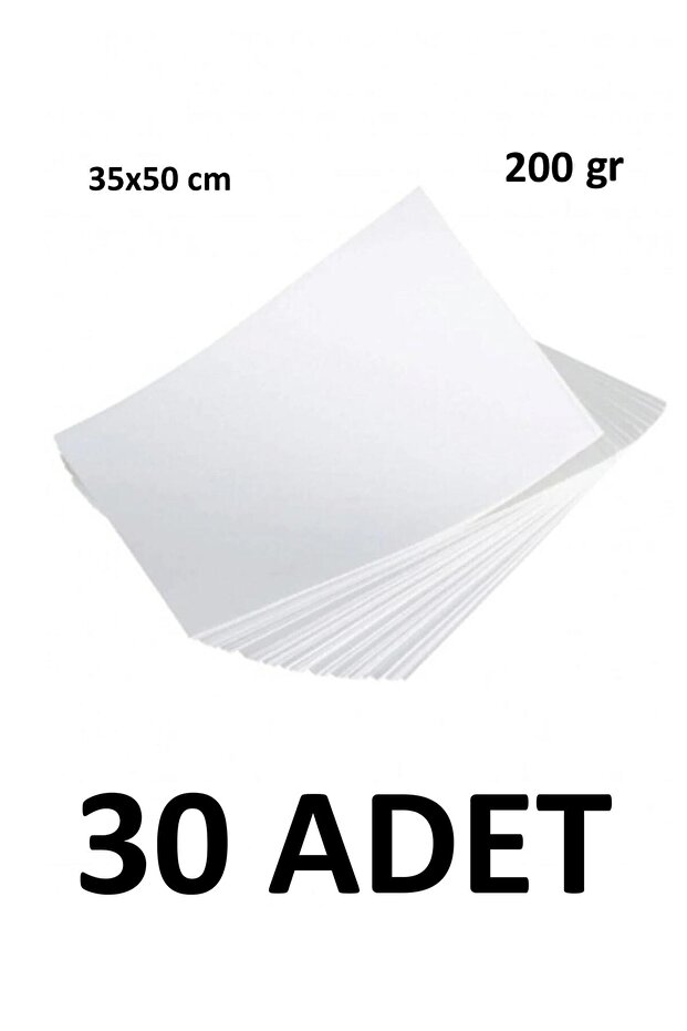 30 Pieces Karatis Art White Painting Paper 35 X 50 Cm 200 Gr