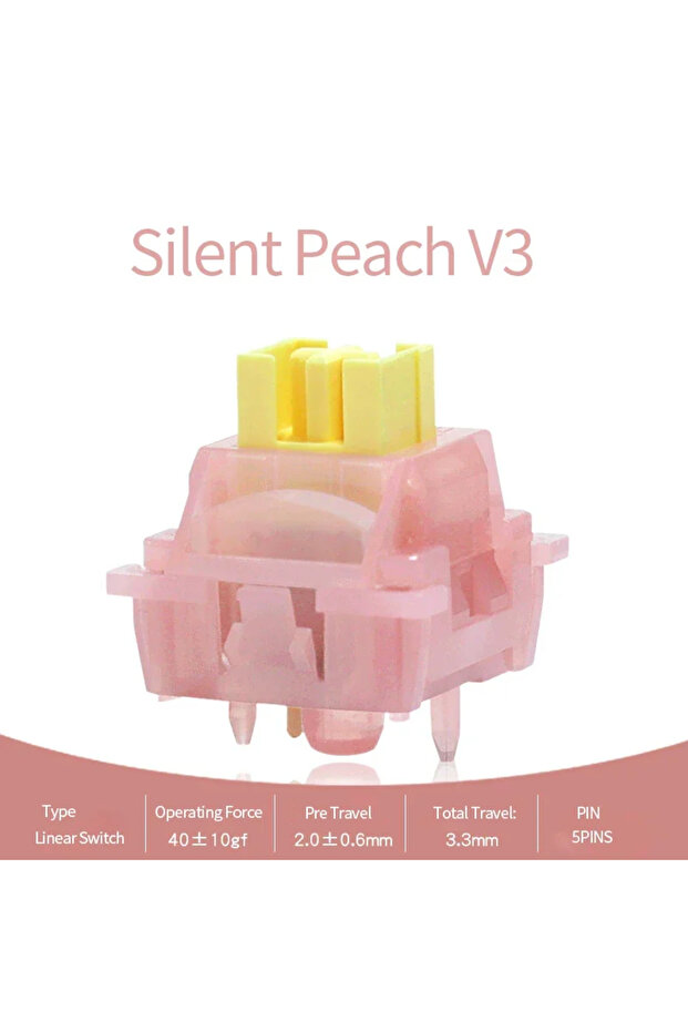 90 قطعة من مفاتيح Silent Peach V3 Outemu Silent Peach/Lemon V3 المزودة بلوحة مفاتيح ميكانيكية Lubed Update V3
