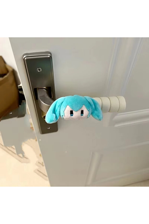 Doll is on the left Hatsune Miku Doorknob Gloves Handle Protective Cover Anti-Collision Pad Pull Han