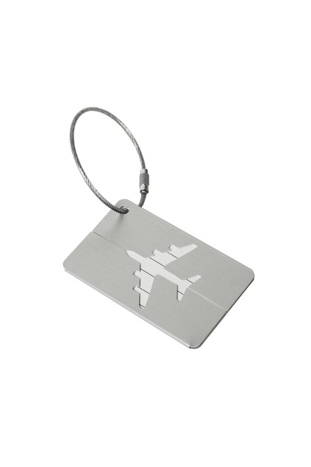 Sliver Aluminium Alloy Aircraft Luggage Tag with Name Travel Luggage Tag ID Card Anti-lost Solid Col
