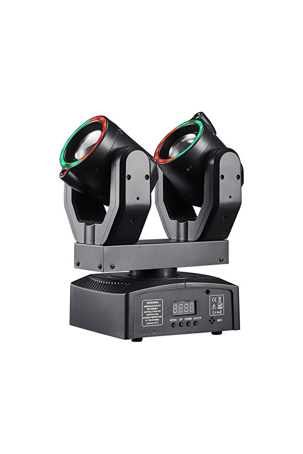 EU Plug black New Double Head Moving Head Beam Light With Aperture Remote Control DMX512 DJ Disco Ba