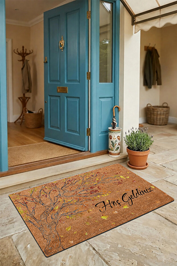 Leaf Dump Tree Themed Welcome Door Mat 45x70cm