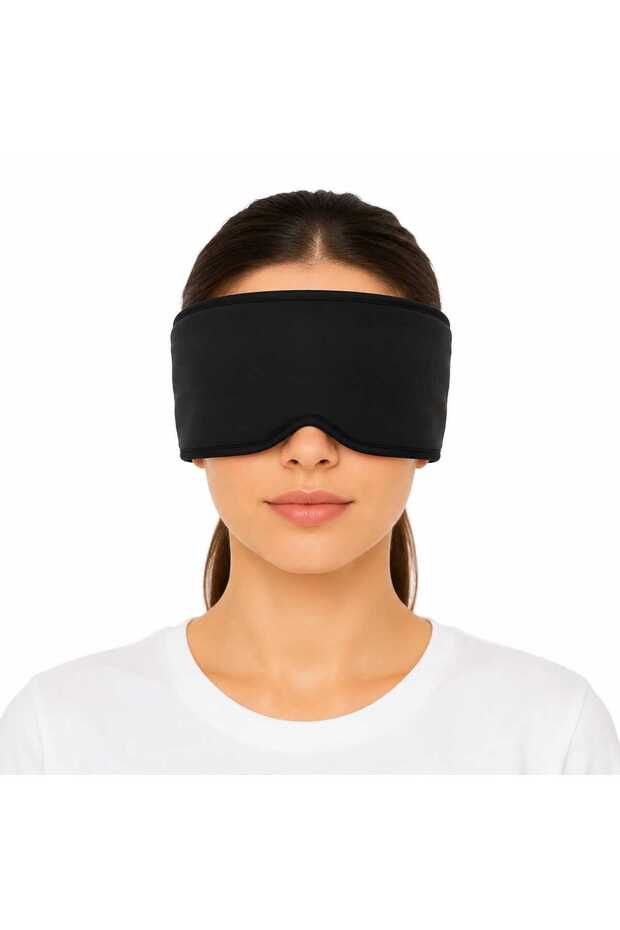 Black – Hot & Cold Compress Head Wrap, Stretchable Relaxation Headband, Breathable Fabric, Reusable Comfort Fit for Head & Eye Pressure Relief