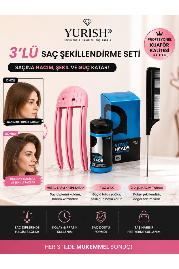 3-Piece Hair Styling and Volume Set