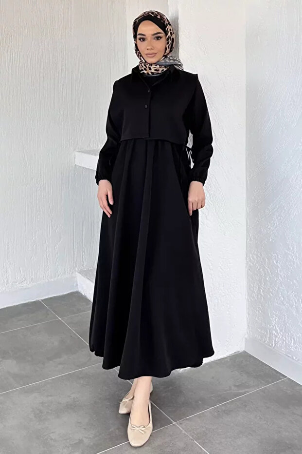 Side Tie Blouse Combination Hijab Dress