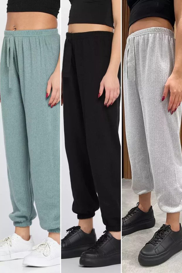 3-Piece Trousers with Elastic Cuffs