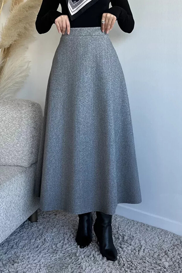 Elastic Waist Cashmere Hijab Skirt