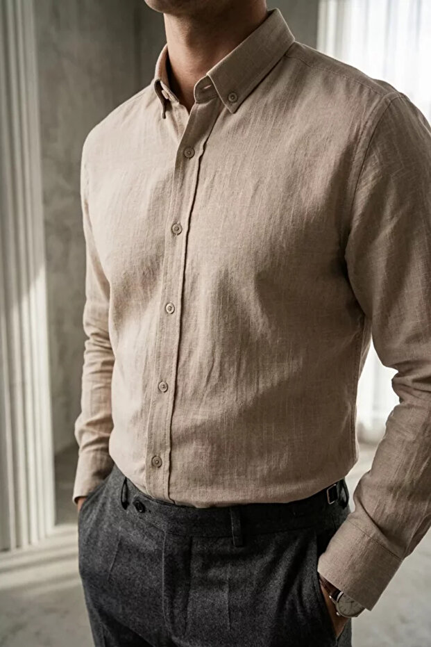 Long Sleeve Men's Linen Shirt