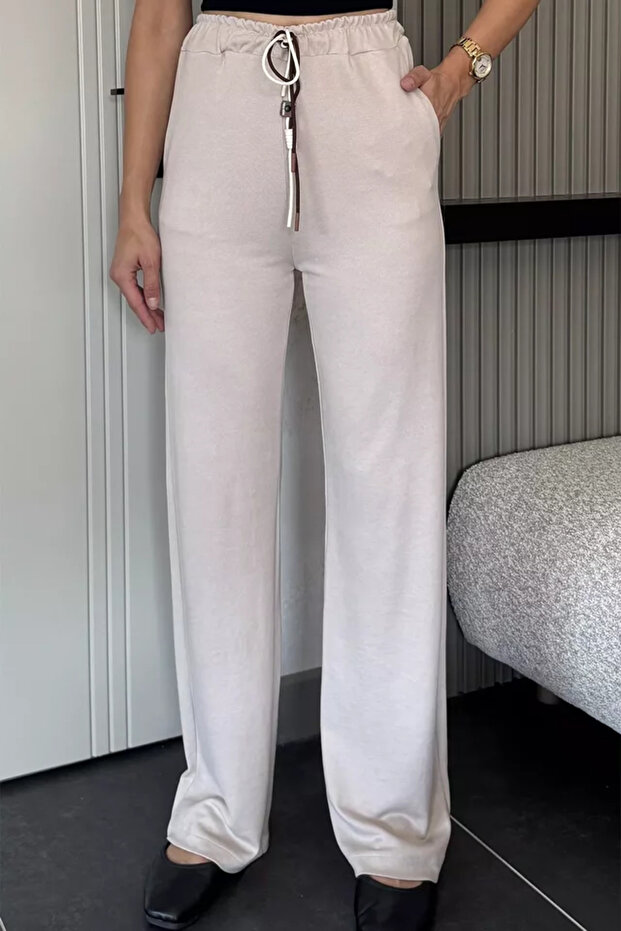 Wide Leg Sweatpants with Elastic Waist