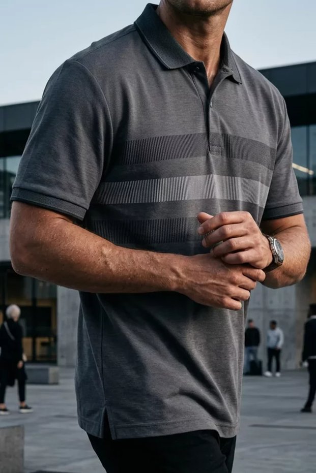 Front Buttoned Polo Collar T-Shirt