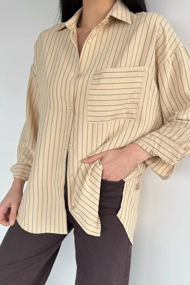 Women's Stripe Patterned Casual Shirt