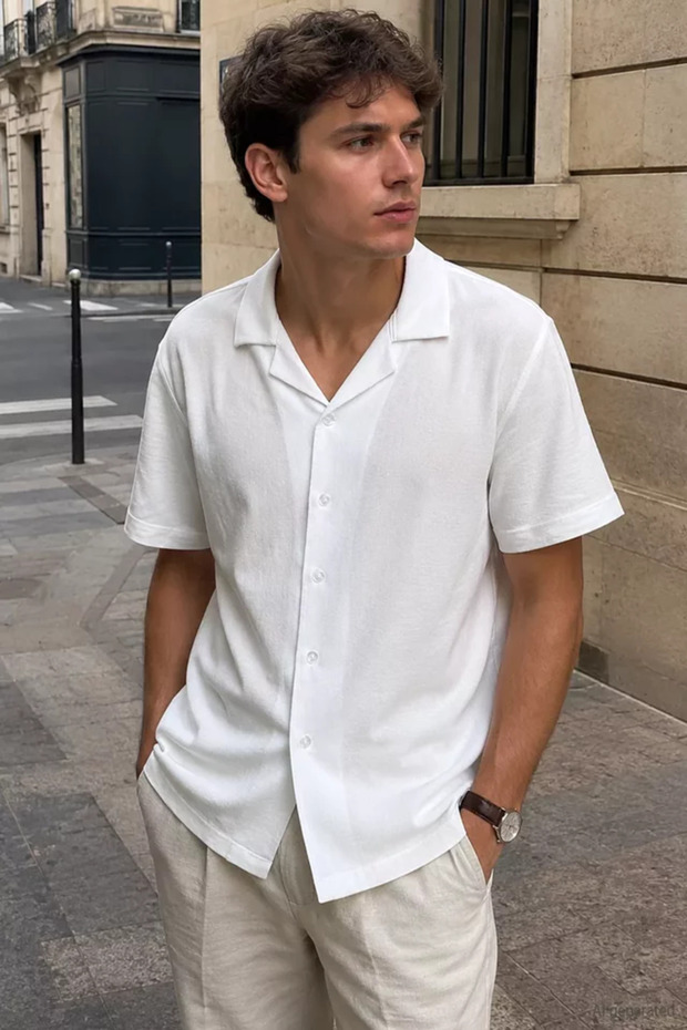 Men's Apache Collar Short Sleeve Shirt
