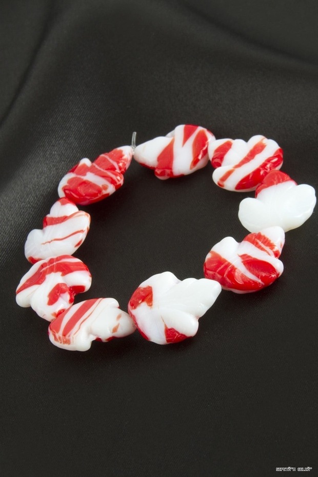 Spt-Gld Zr Model Leaf Glass (143235) Bracelet Red