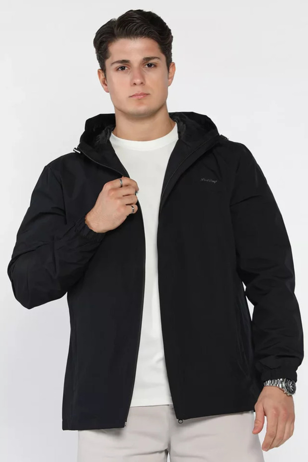 Men's Plus Size Hooded Lined Seasonal Coat