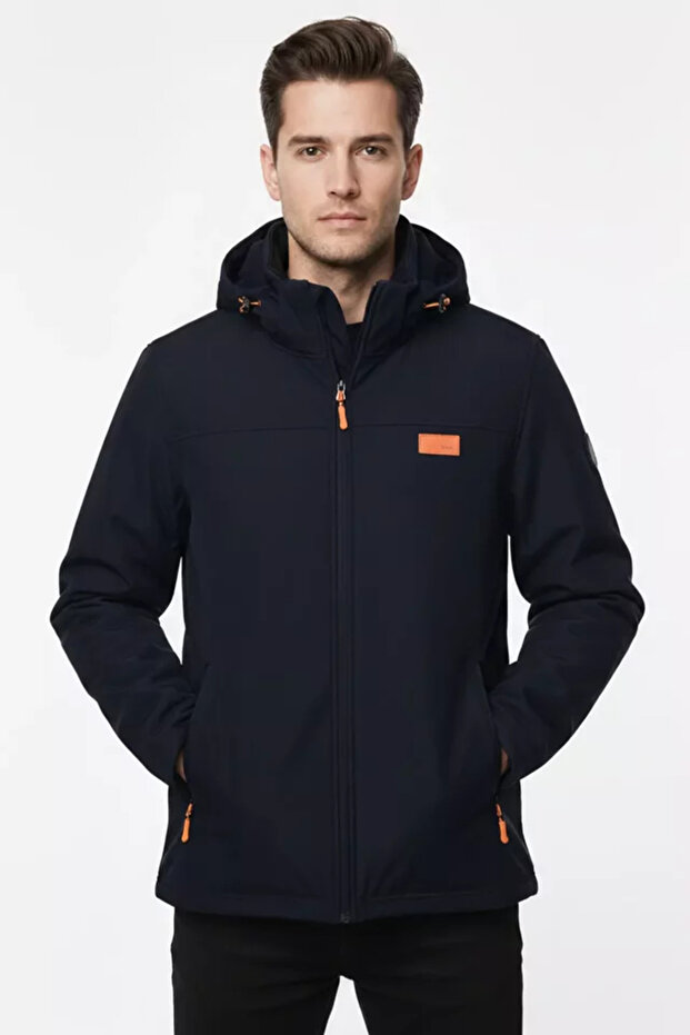 Men's Hooded Slim Fit Softshell Seasonal Coat