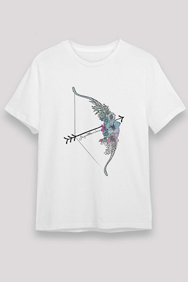 Floral Sagittarius Theme Printed T-Shirt