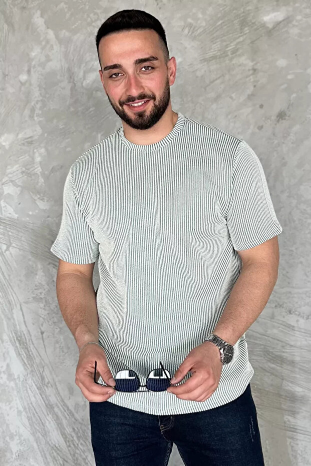 Crew Neck Striped Men's T-Shirt