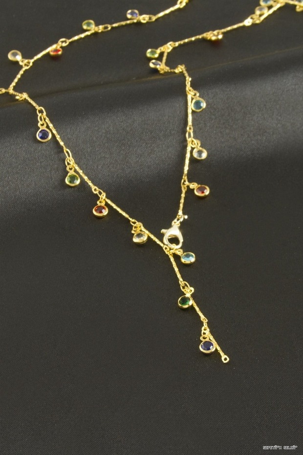 Spt-Gld Crystal Stone Y (184018) Necklace Yellow