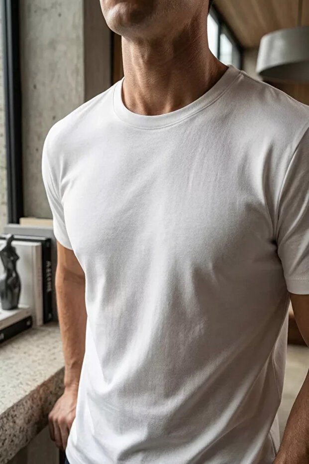 Men's Lycra Crew Neck T-Shirt