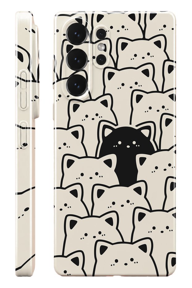 Samsung S26 Ultra Black Cat Protect Slim Glossy Full Covering Print Camera Protected Phone Case