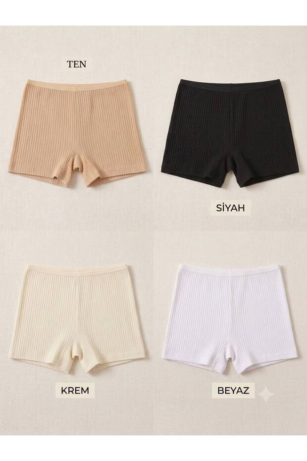 Ribbed Lycra Cotton Shorts Boxer 4-Pack