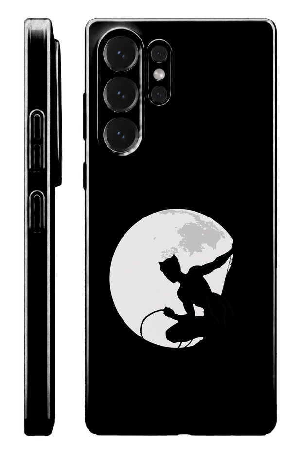 Samsung S25 Ultra Cat Women Protect Slim Glossy Full Cover Print Camera Protected Phone Case
