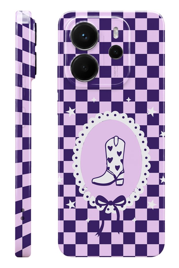 Xiaomi Redmi Note 14 Purple Cowboy Protect Slim Glossy Full Print Camera Protected Phone Case