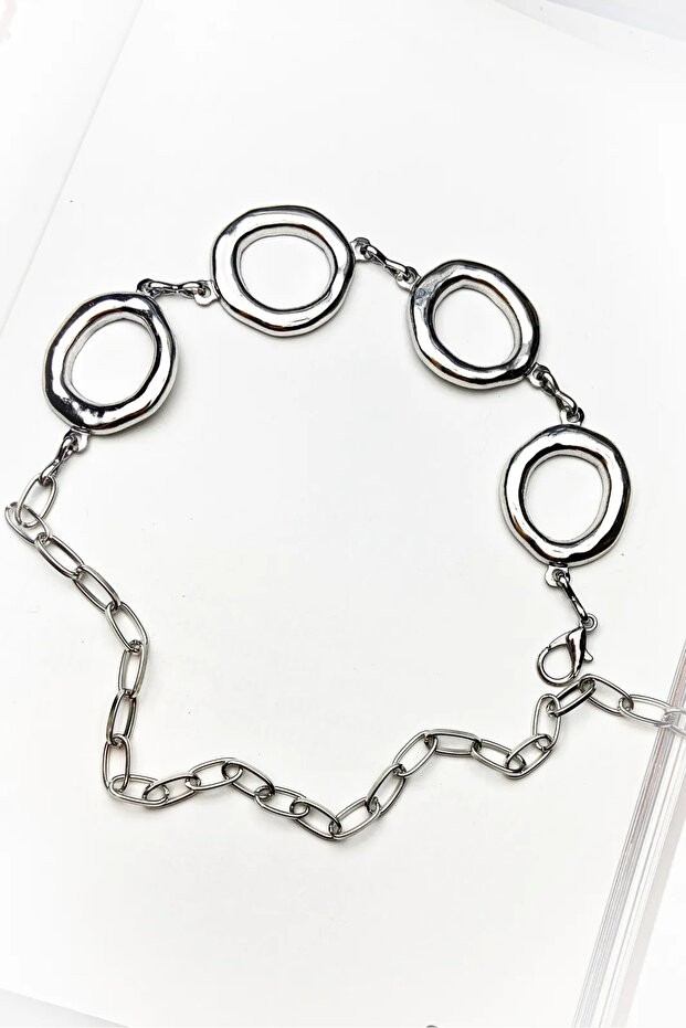 Round Design Silver Color Chain Belt