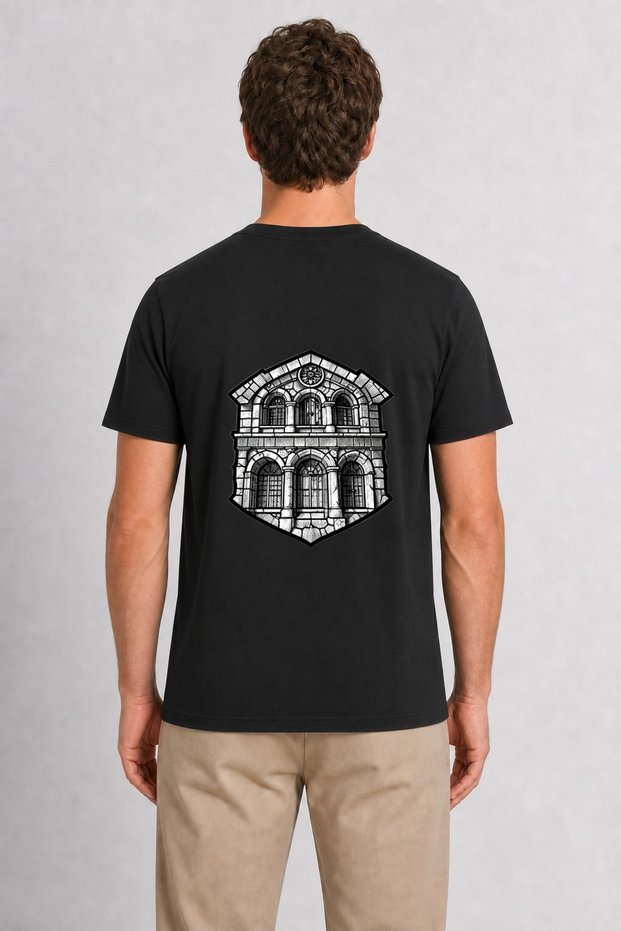 Barcelona Architectural Engraving Pattern - Back Print - Black