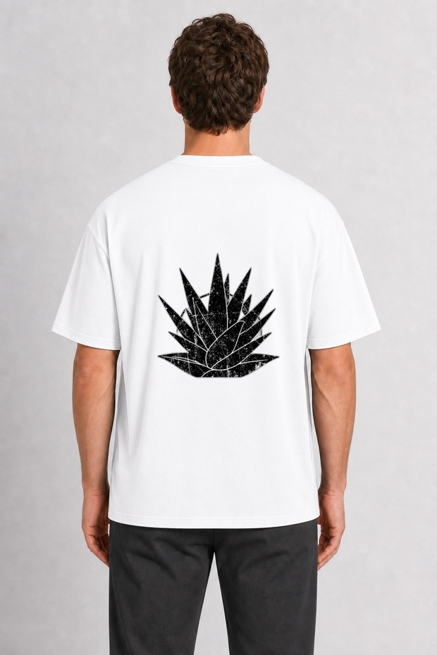 Men's Mexican Spirit Patterned T-Shirt with Back Print - White