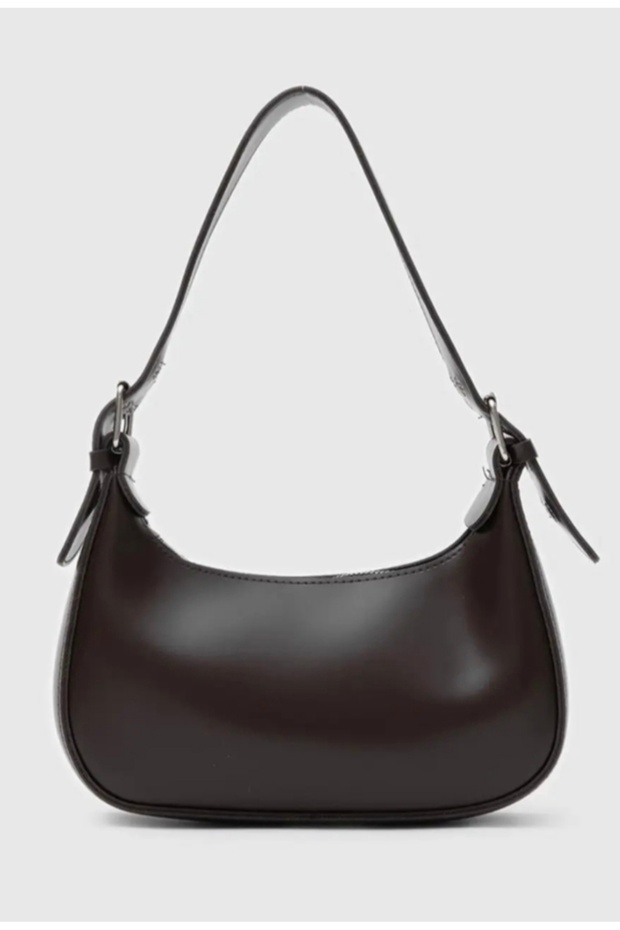 Aci Brown Baguette Bag Soft Textured Women's Shoulder and Hand Use