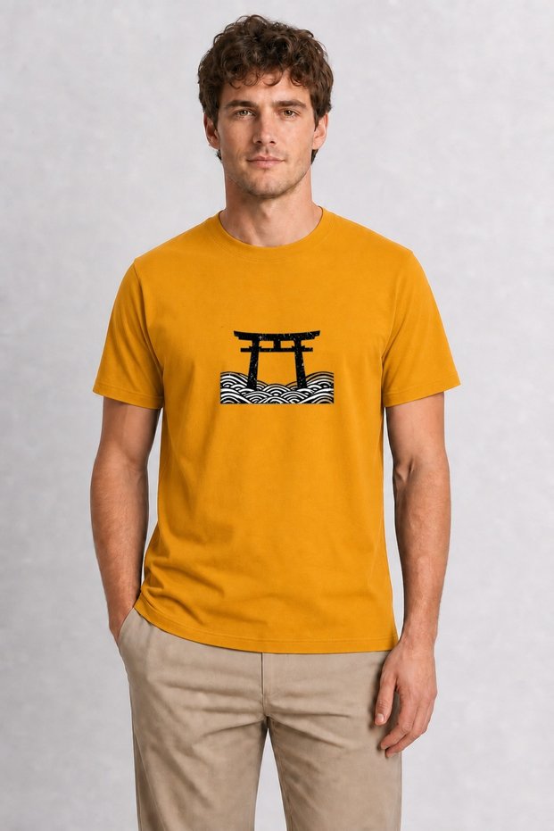 Men's Minimalist Tokyo Geometric Design - Yellow