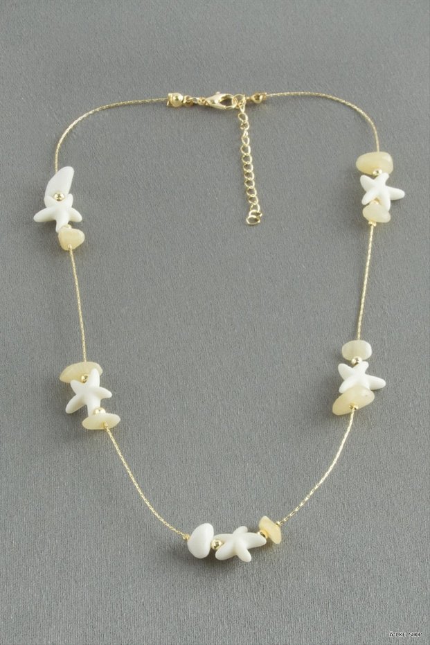 Ilkestor Starfish Broken Natural Stone (10618) Necklace Cream