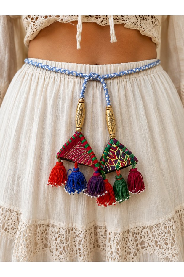 Antique Banjara Kuchi Tribe Afghan Bohemian Multi-Purpose Belt&Necklace