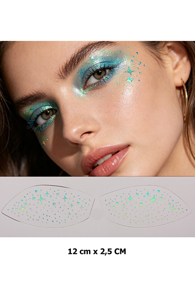 Eye Makeup Eyeshadow Hologram Silver Glitter Temporary Tattoo Sticker Eyeshadow Decal