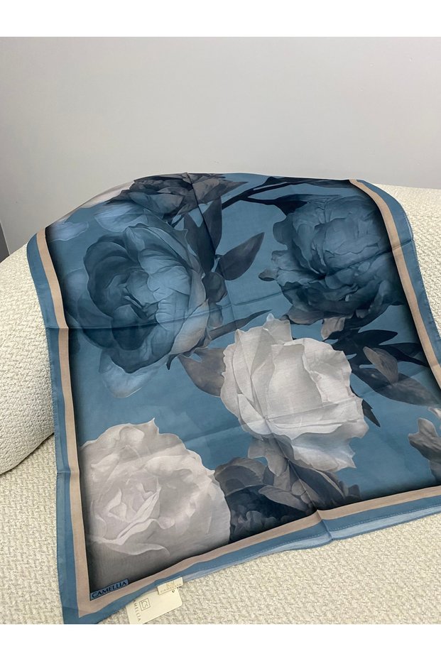 Lotus Pattern Floral Cotton Soft Shawl. Non-Slip, Wrinkle-Resistant, Easy to Shape. Breathable Fabric.