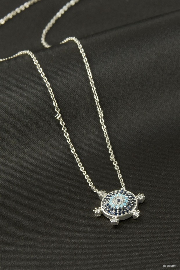 CONCEPTA Compass Necklace with Zircon Stones (190645) Silver Color