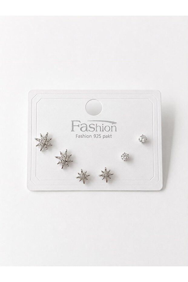 North Star Silver Six Earrings