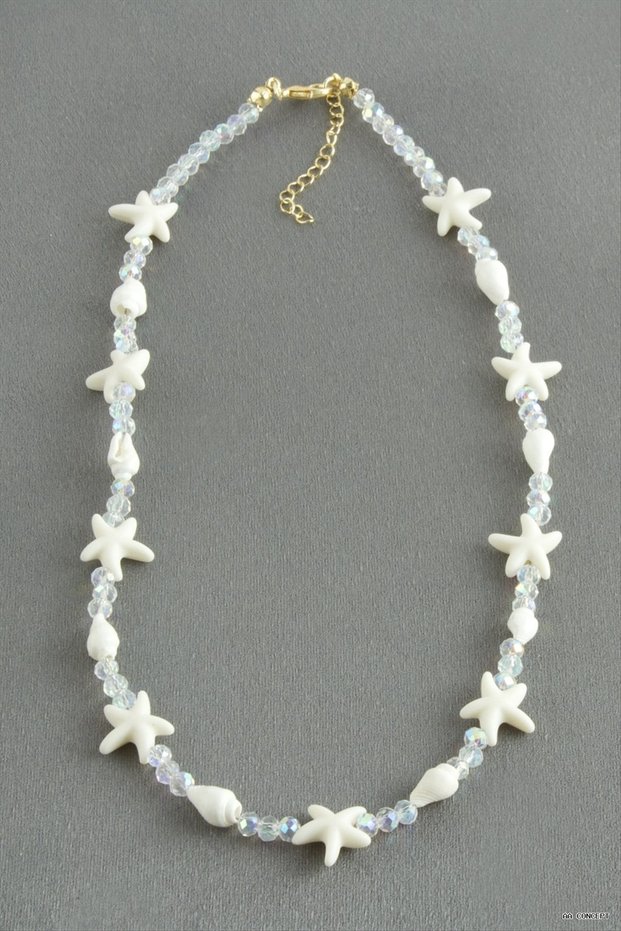 Concepta Starfish Crystal Natural Stone (01204) Necklace Cream