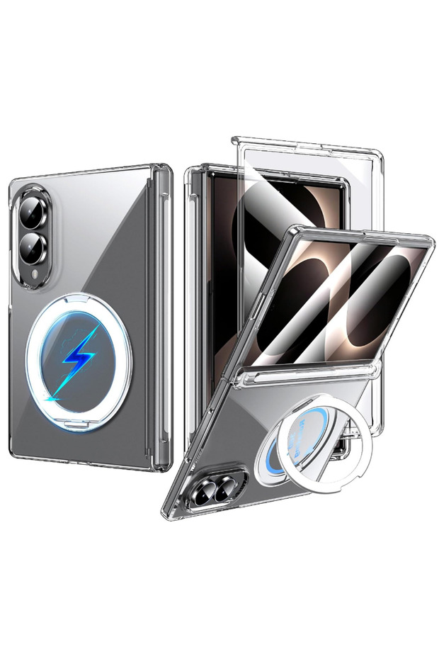 Armor Case with S Pen Holder for Samsung Galaxy Z Fold 8, with 360° Rotating Ring Stand | Flare Gadgets