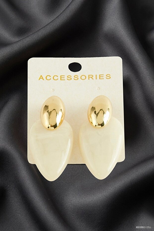 Zngzrmll Damla Zr Model (23340) Earrings Cream